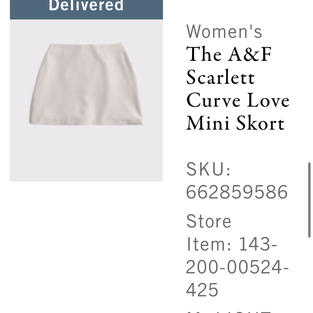 The A&F Scarlett Curve Love Mini Skort- Taupe